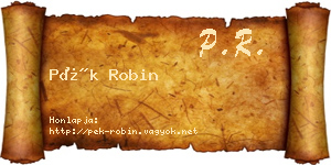 Pék Robin névjegykártya